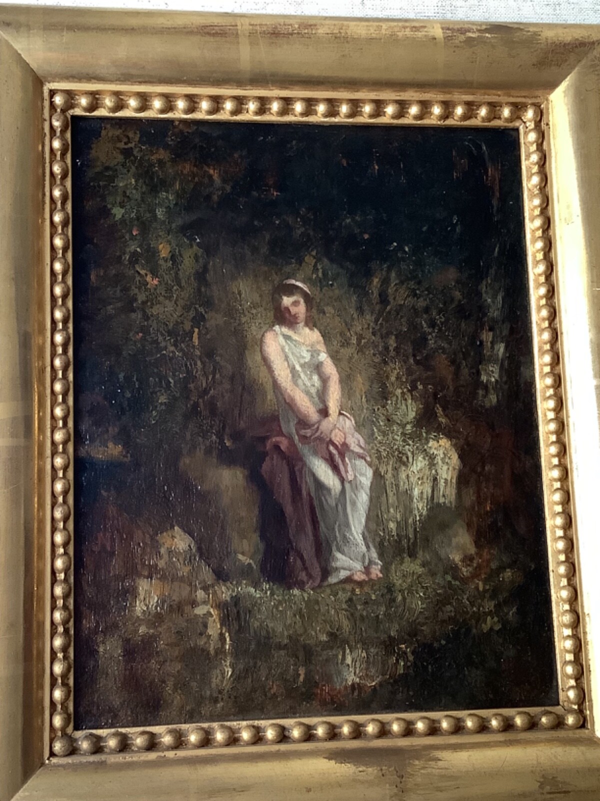 DIAZ DE LA PENA SIGNED – FRENCH BARBIZON OIL ON WOOD – WOMAN IN A LANDSCAPE