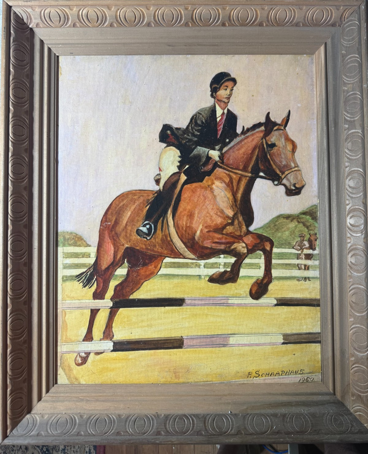 Paul Schaaphaus 1960 “An Equestrian Scene” Oil Painting -Signed And Framed