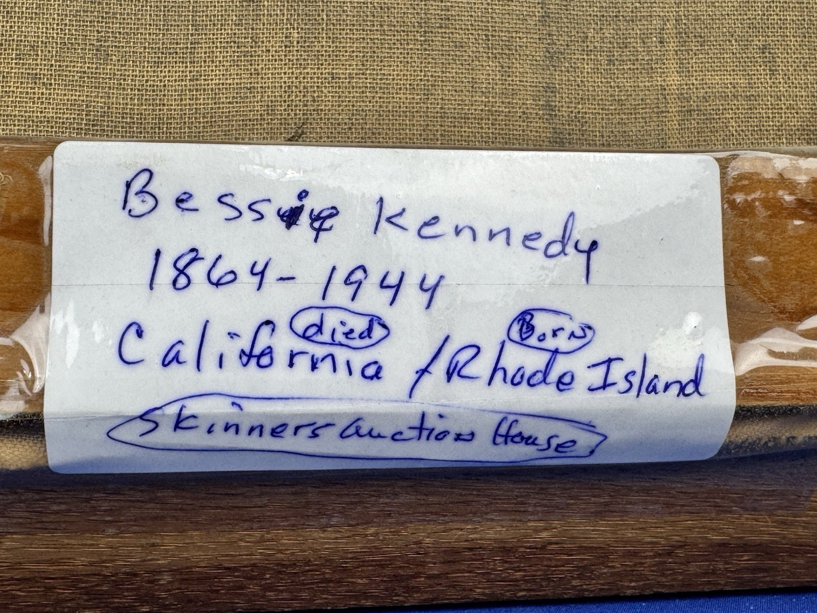 C.1930 BESSIE KENNEDY Oil Painting Original Label 20″x16″ Hardangerfjord, Norway