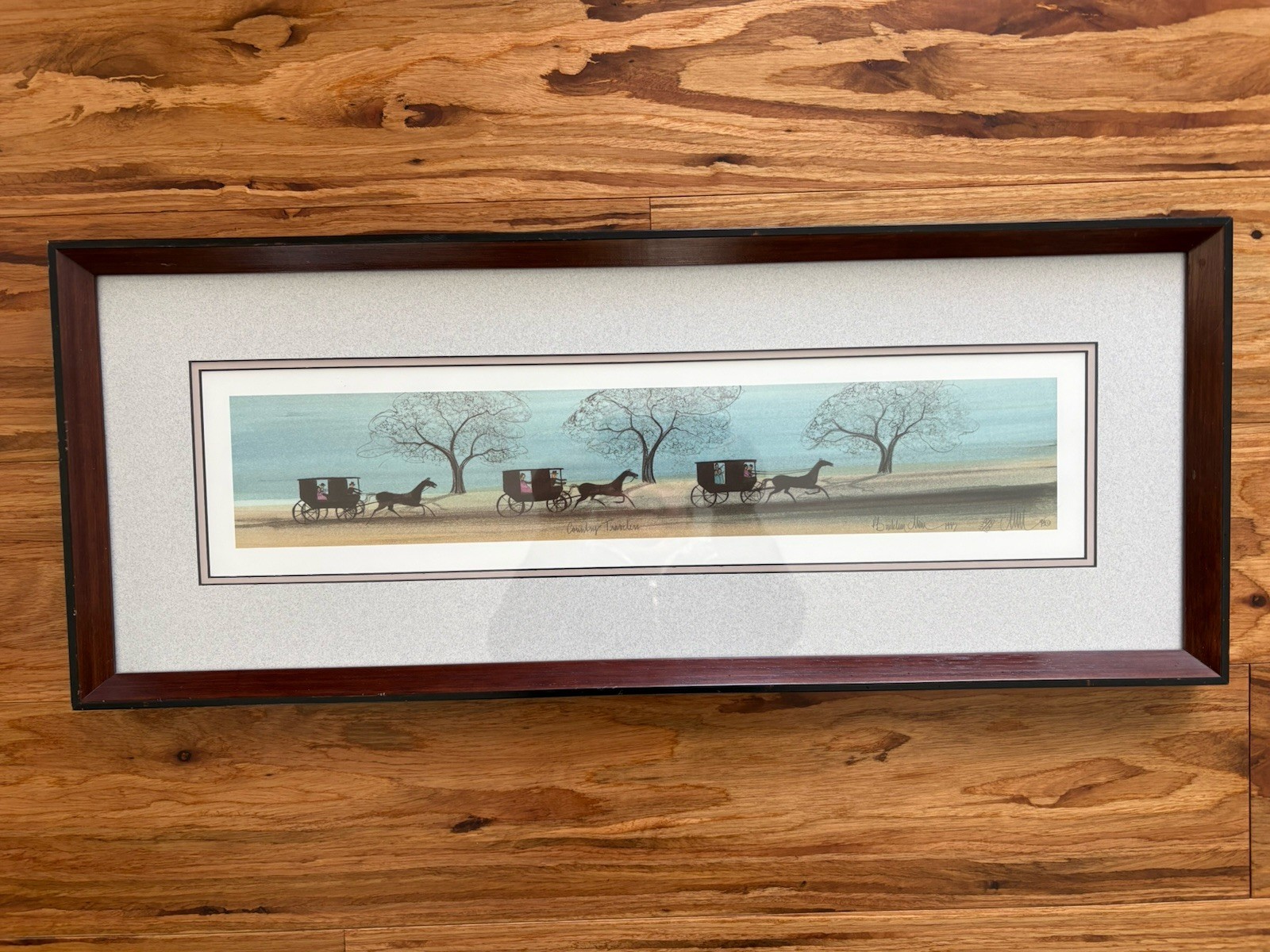 P Buckley Moss Picture Art Amish Horse Buggies Framed Signed Numbered Print 1997