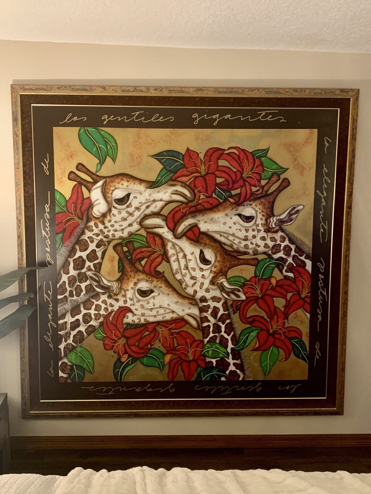 Luis Sottil Giraffes Original Naturalismo Artwork Hand Signed Framed 78” X 78”