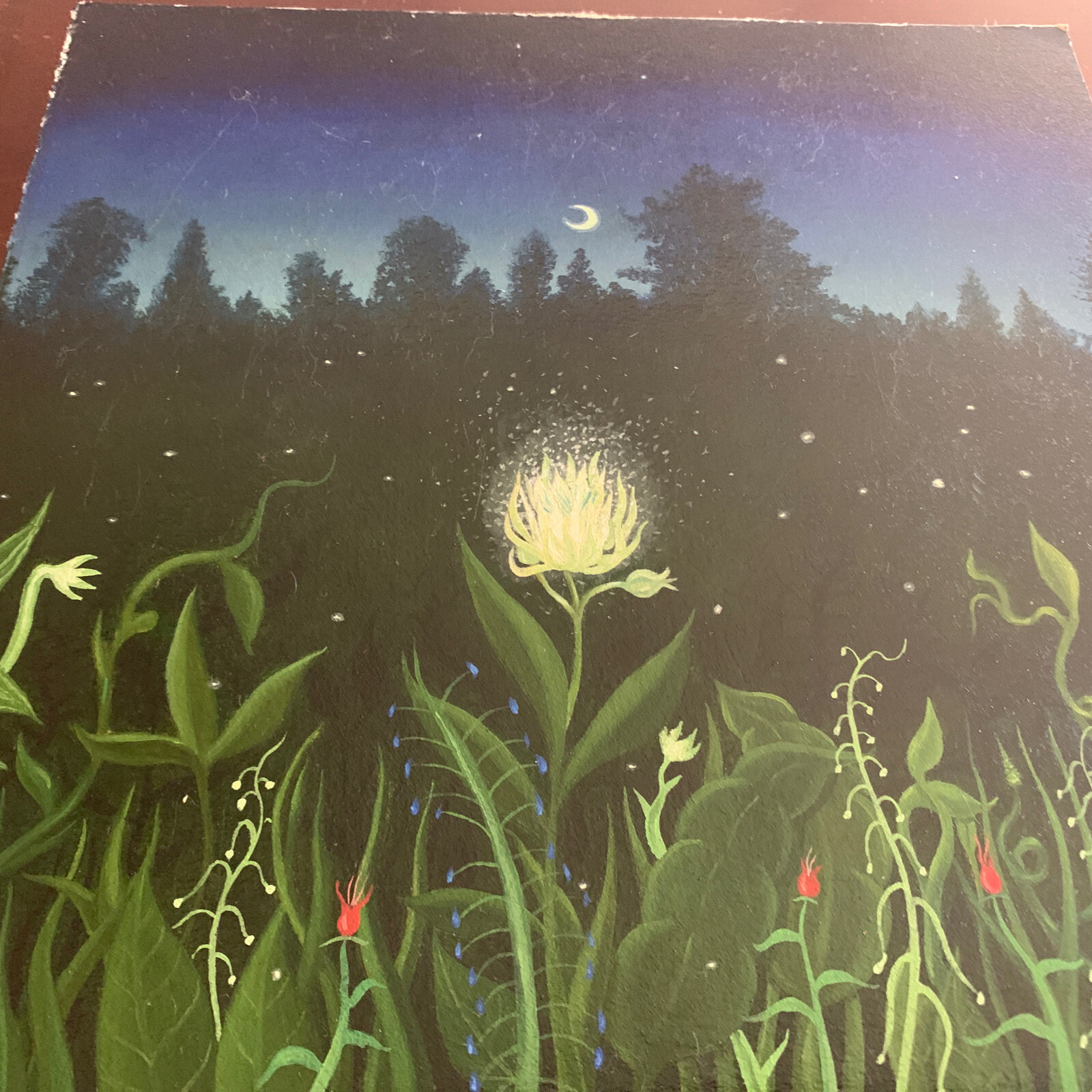 Jon Christopher Gernon Original Oil On Panel Painting “Midnight Garden” 2014