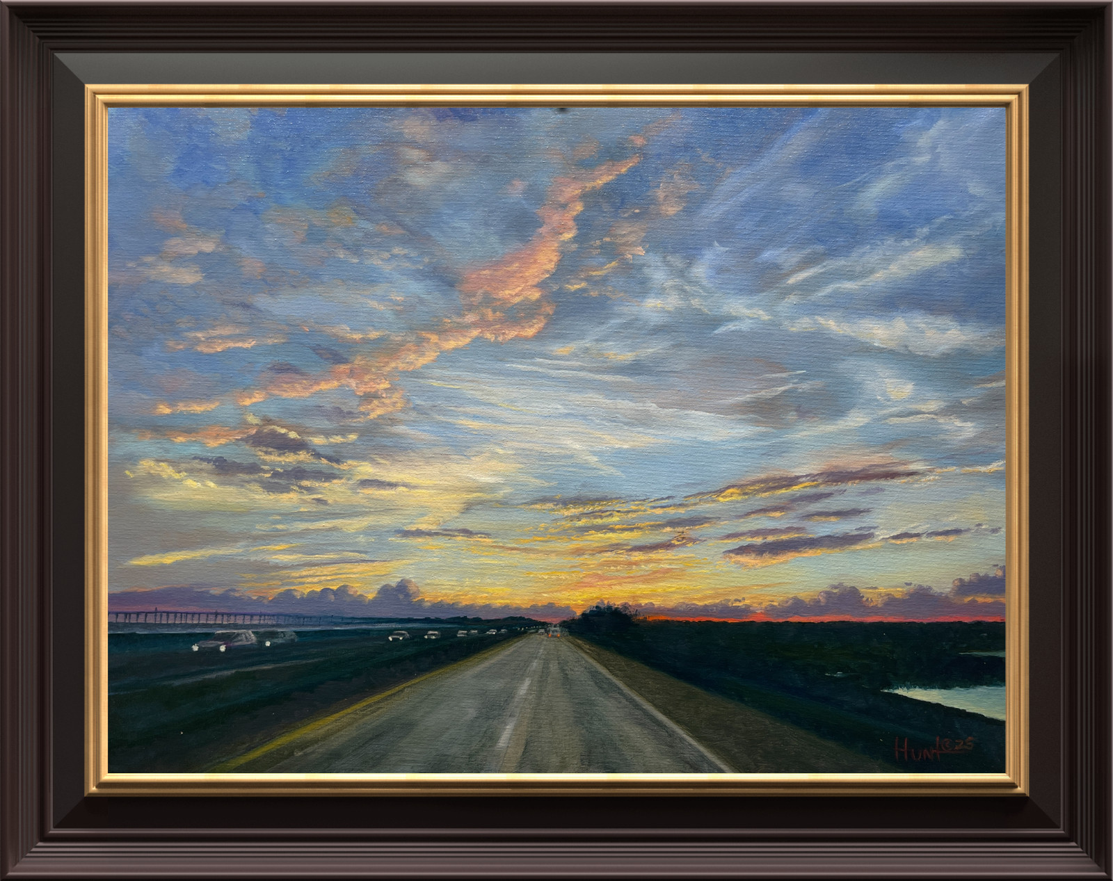 Original Contemporary Sunset Landscape Oil on Canvas 18×24 ooak