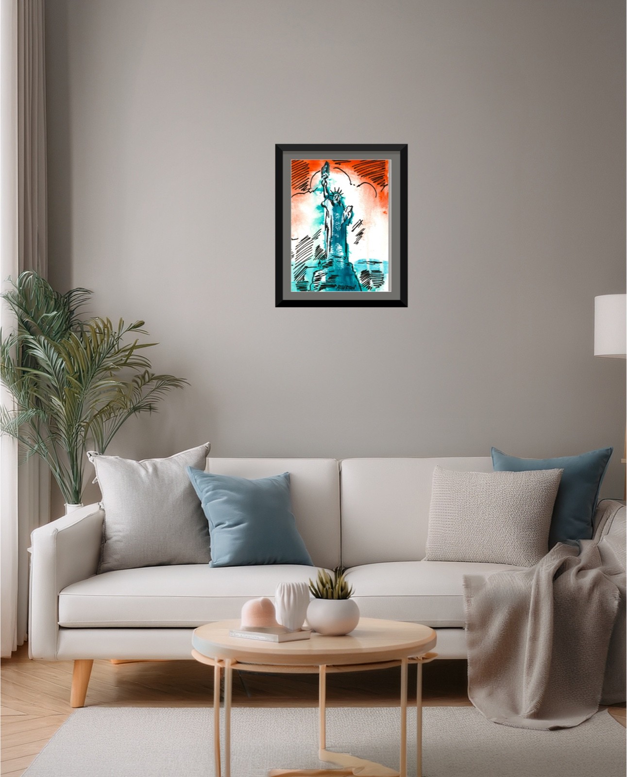 Atherton 9×12 Lady Liberty Original Painting Statue of Liberty Pop Art Americana