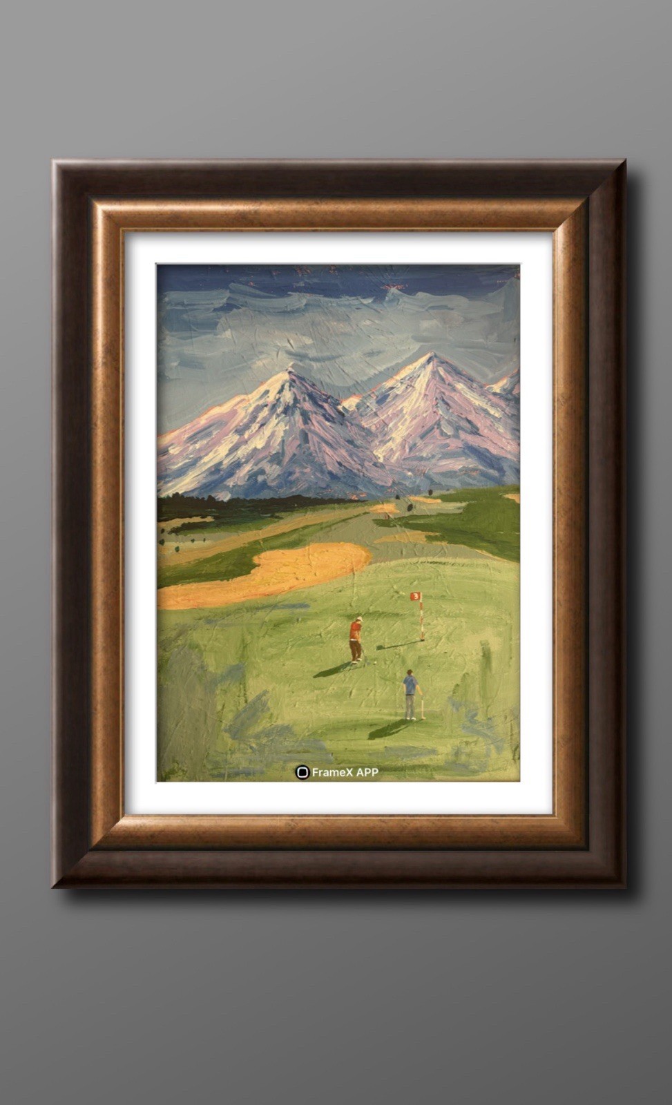 Golf Oil Painting Golf Course Landscape Acrylics Art Mountains Impressionist