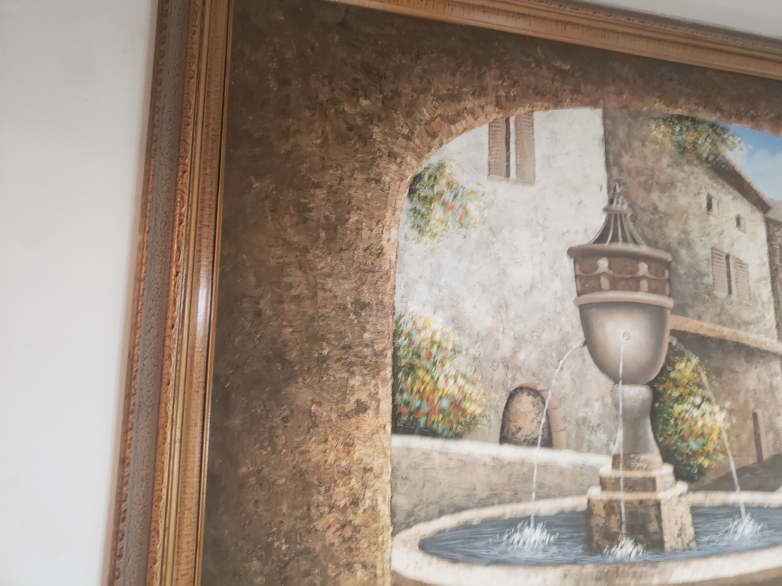 Large William Constable Adam (1846-1931) California Artist-Oil Painting Fountain