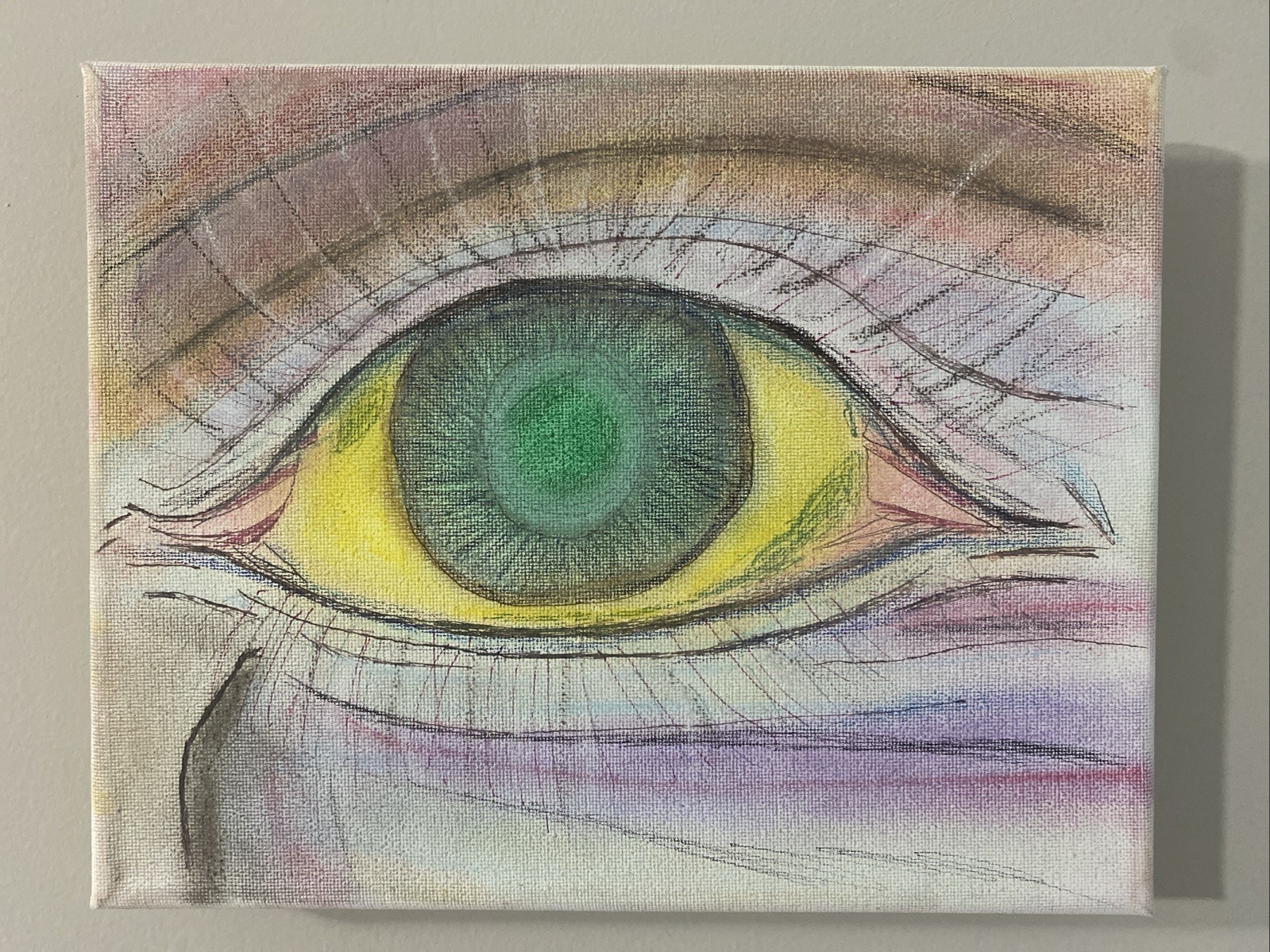 Eye Painting. Pastels, Colored Pencil, Hand Made. Hand Painted. Signed