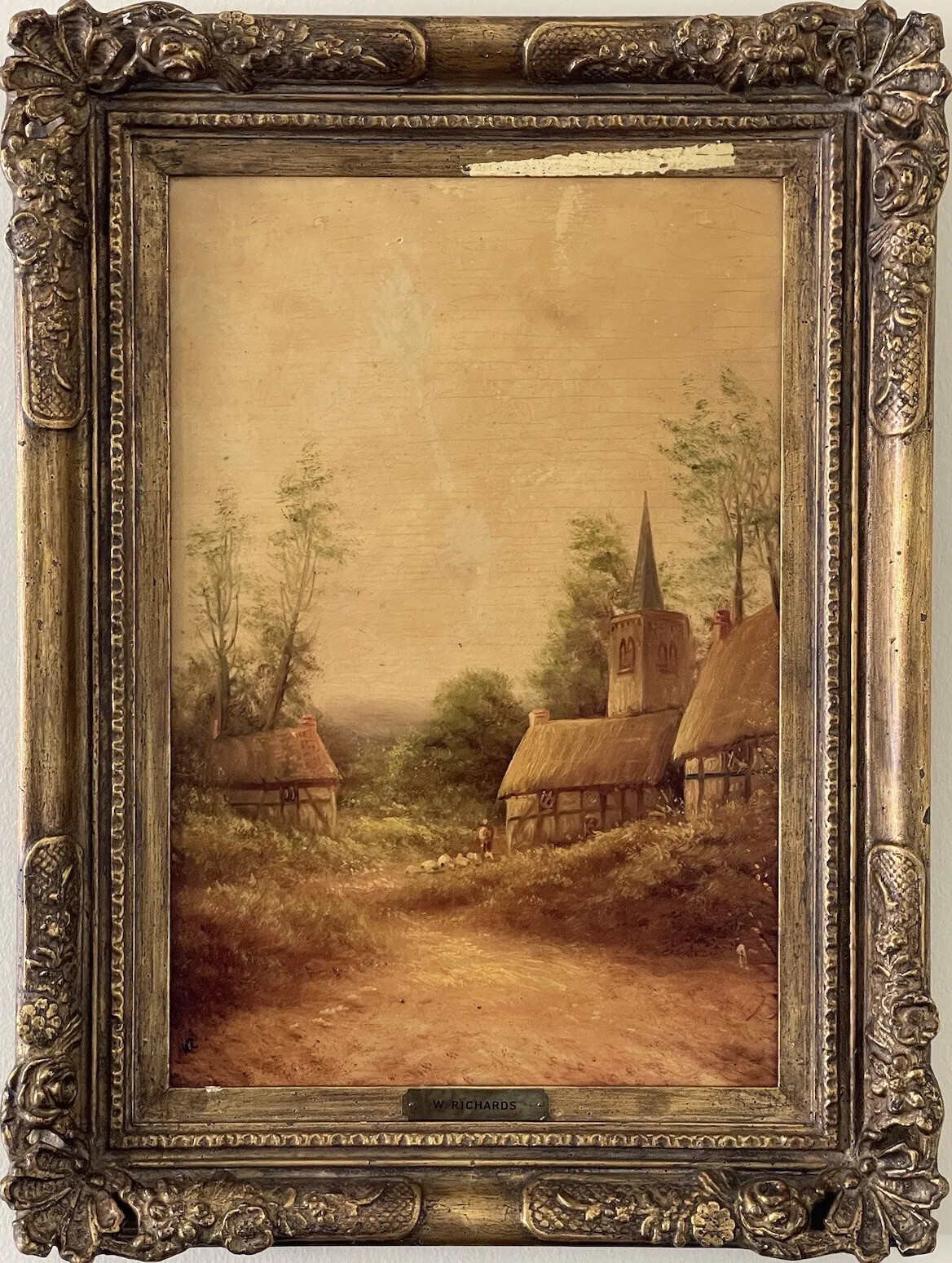 W RICHARDS AKA FRANCIS JAMIESON ANTIQUE BRITISH LANDSCAPE OIL PAINTING OLD 19TH