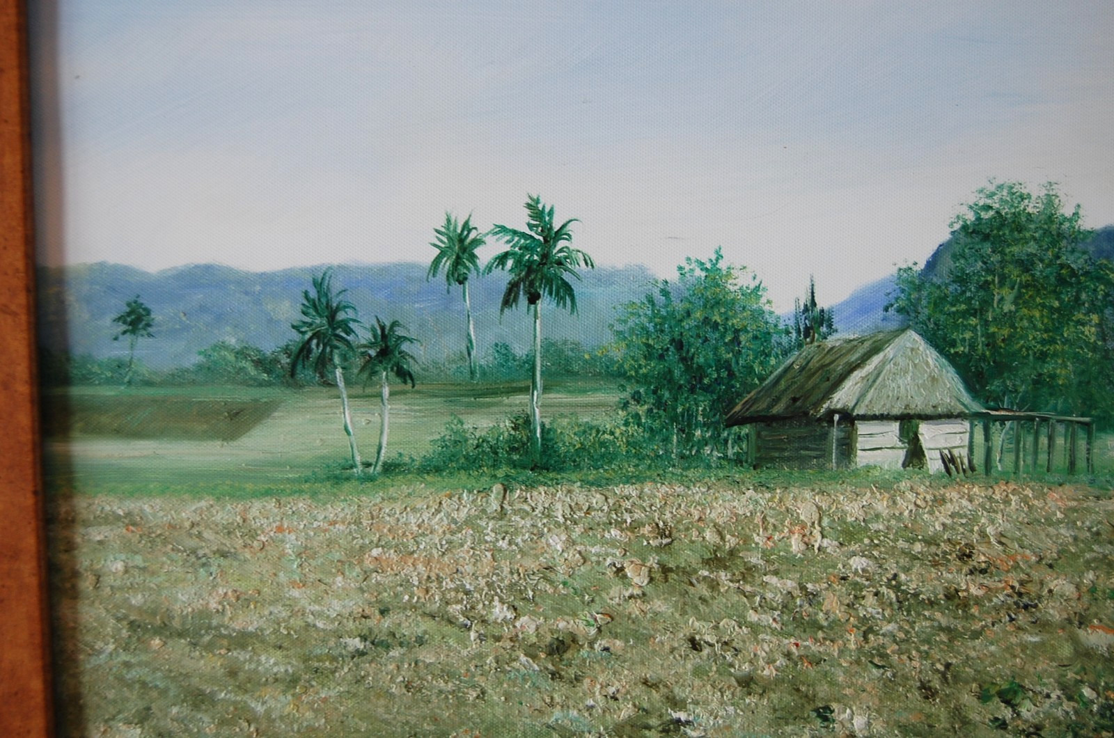 ORIGINAL SIGNED FRAMED OIL ROYAL PALMS, BOHIO AND MOGOTES VINALES LANDSCAPE CUBA