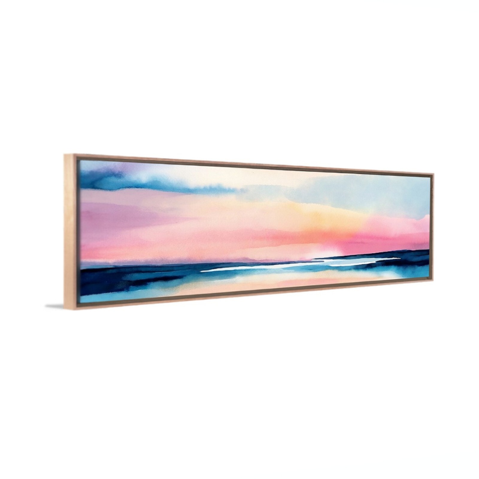 PANORAMIC SUNSET ABSTRACT LANDSCAPE Framed Canvas Wall Art Large Giclee Print
