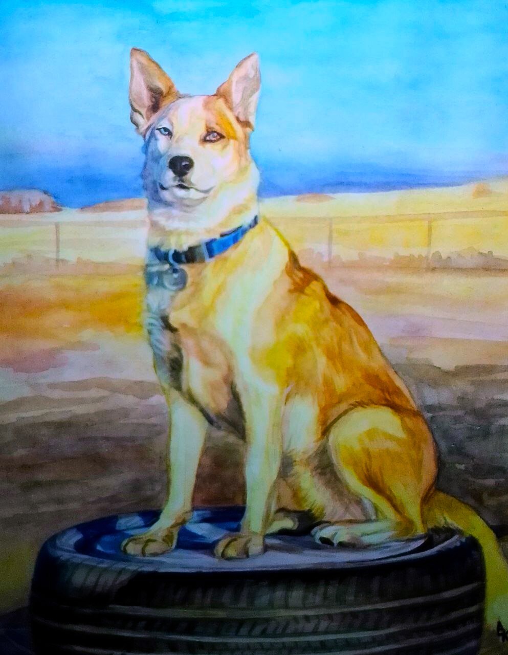 Custom watercolor Pet Portrait from Photo A4 8×11.5″ Realistic Personalised art