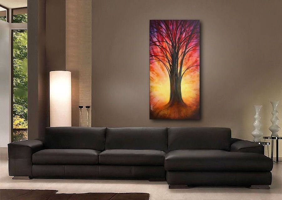 vertical landscape Tree of life movement depth red yellow life Michael Lang