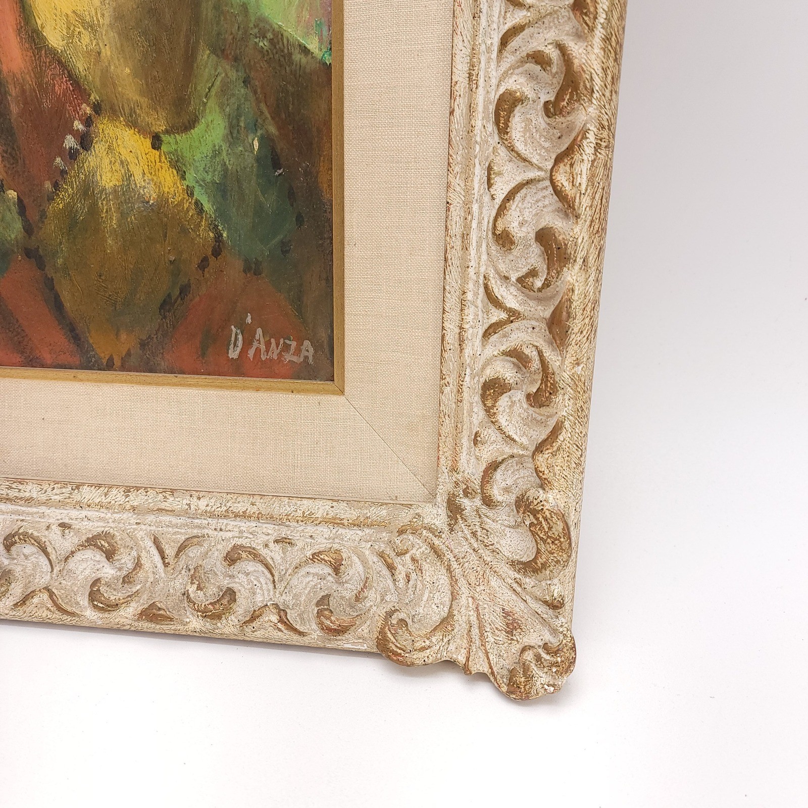 Oil Painting Jester Clown Artist D’Anza Victorian Frame Portrait Essence Love