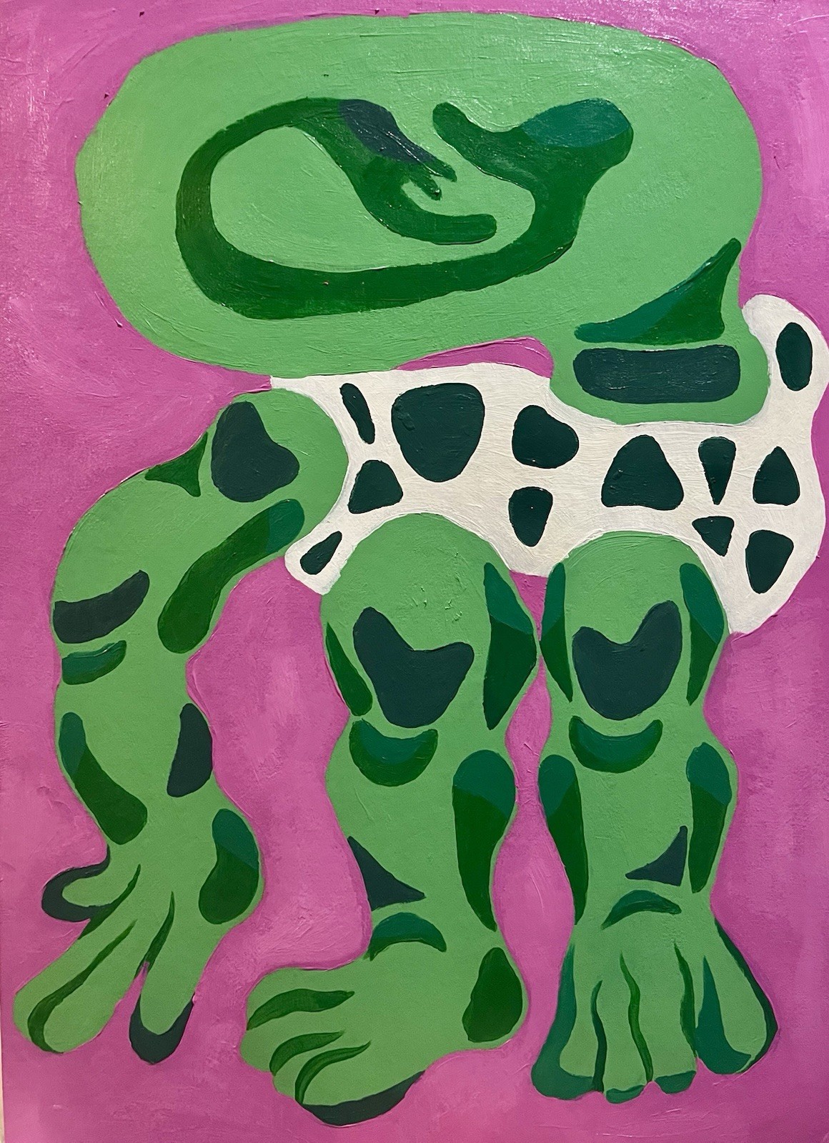 Titled “active listener” acrylic painting 11x17in