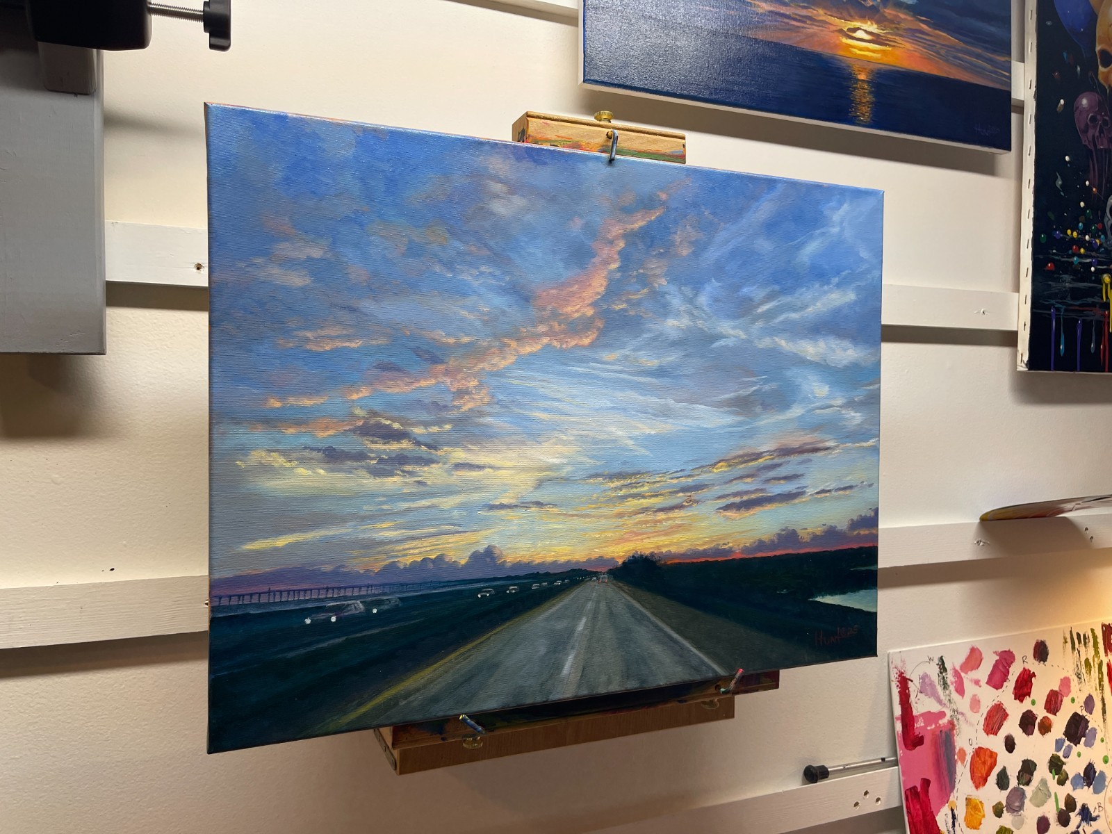 Original Contemporary Sunset Landscape Oil on Canvas 18×24 ooak