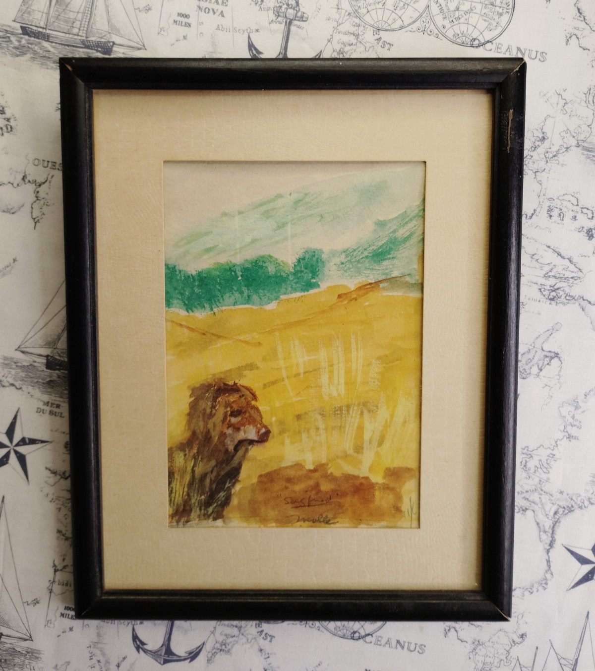 Charles Molle “Seigfried” 1963 Watercolor 6×4 San Francisco Broderick House LGBT