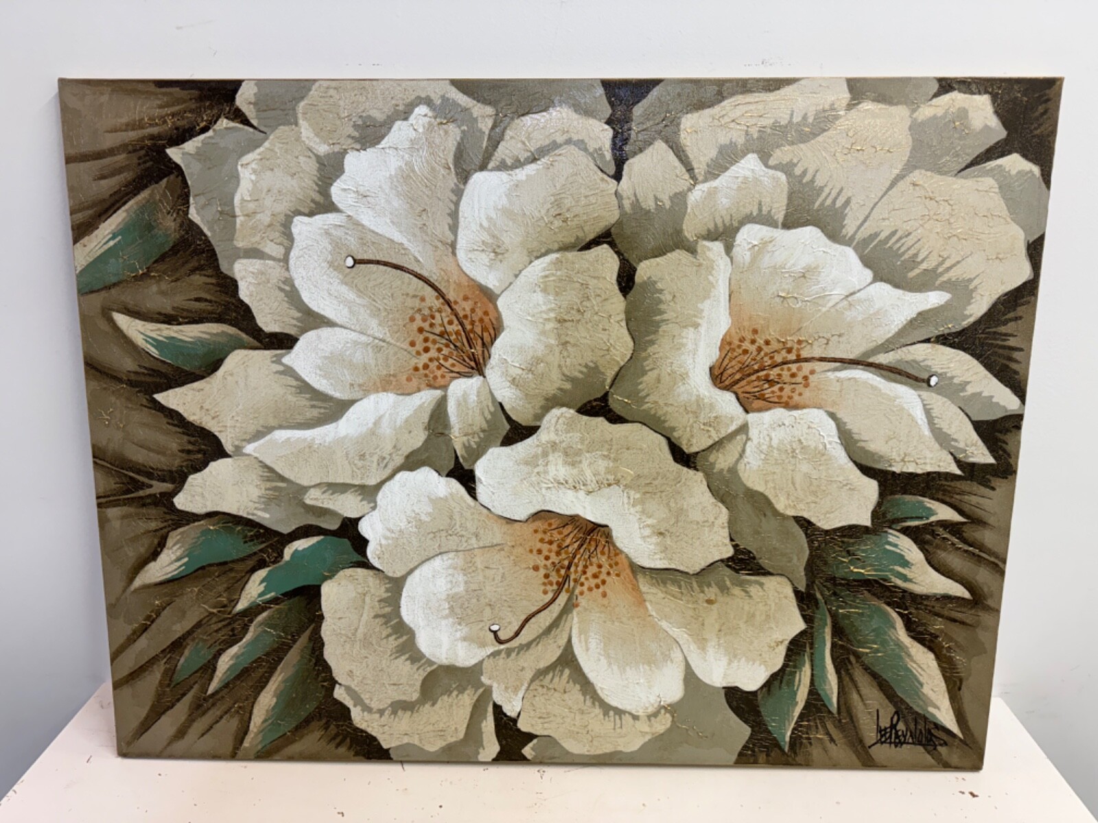 Vintage Lee Reynolds’s Floral Oil Painting on Canvas Signed