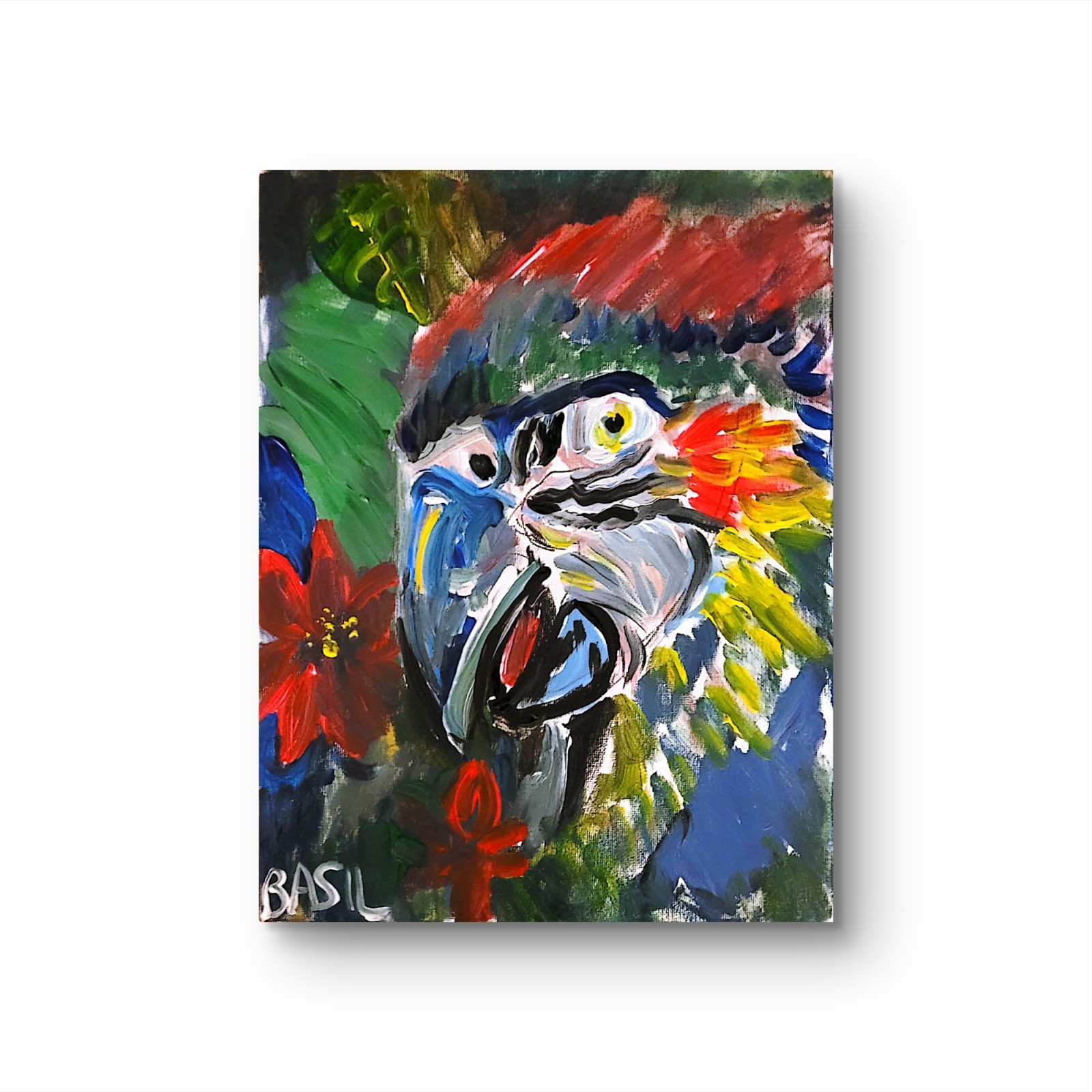 Parrot Unique Abstract Expressionism Wall Art Canvas Board 11×14
