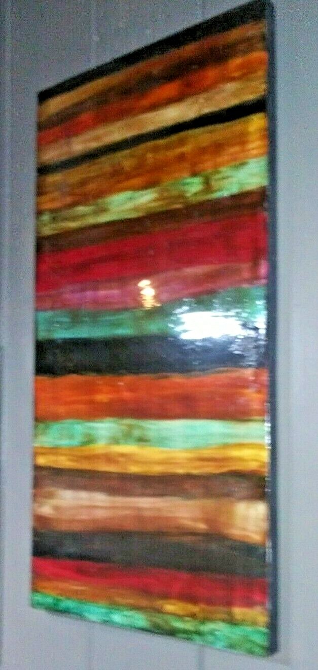 “Stripes” 2ft x 4ftx 2inch resin painting by KaraFuze on wood!!!