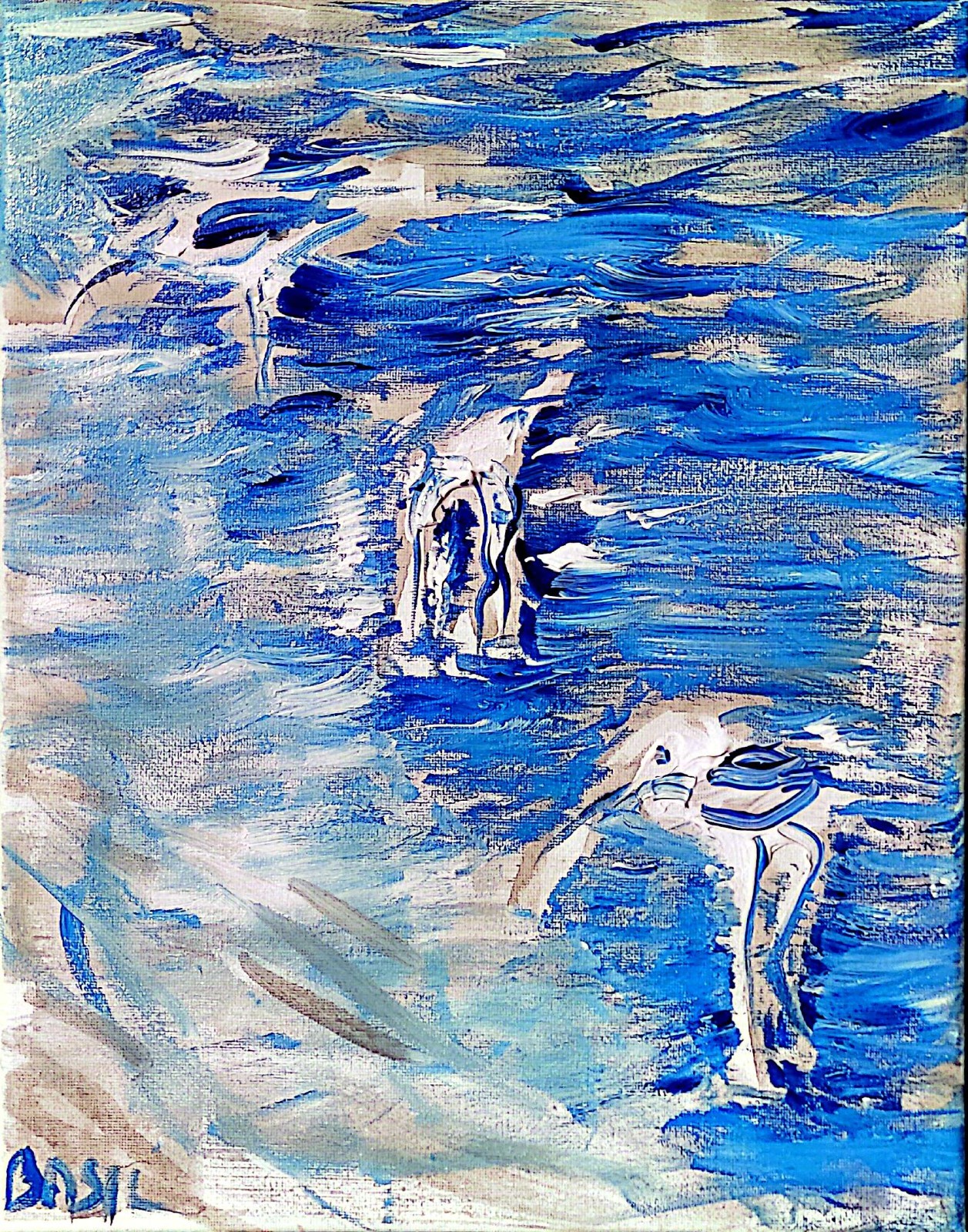 Pelicans In Light Colorful Neo Expressionist Original Wall Art