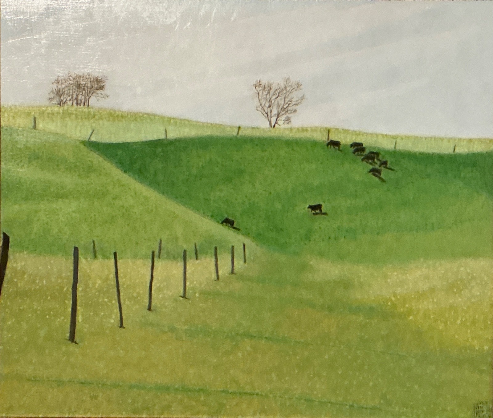 ORIGINAL SIGNED OIL PAINTING TITLED “COWS ON A HILL” 23 1/2” X 20 1/2”