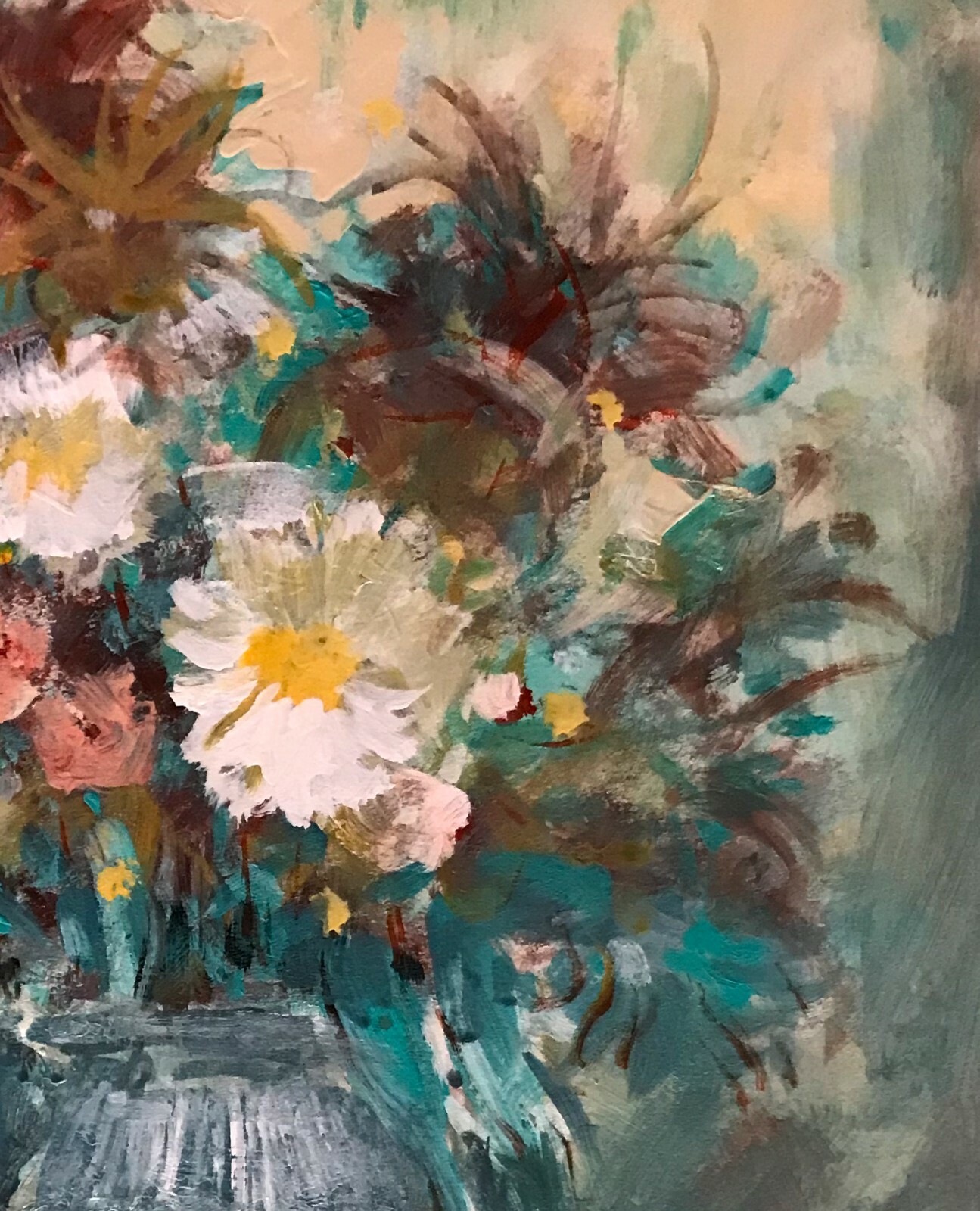 Spring Bouquet 15 x 10 in. Acrylic on panel Hall Groat Sr.