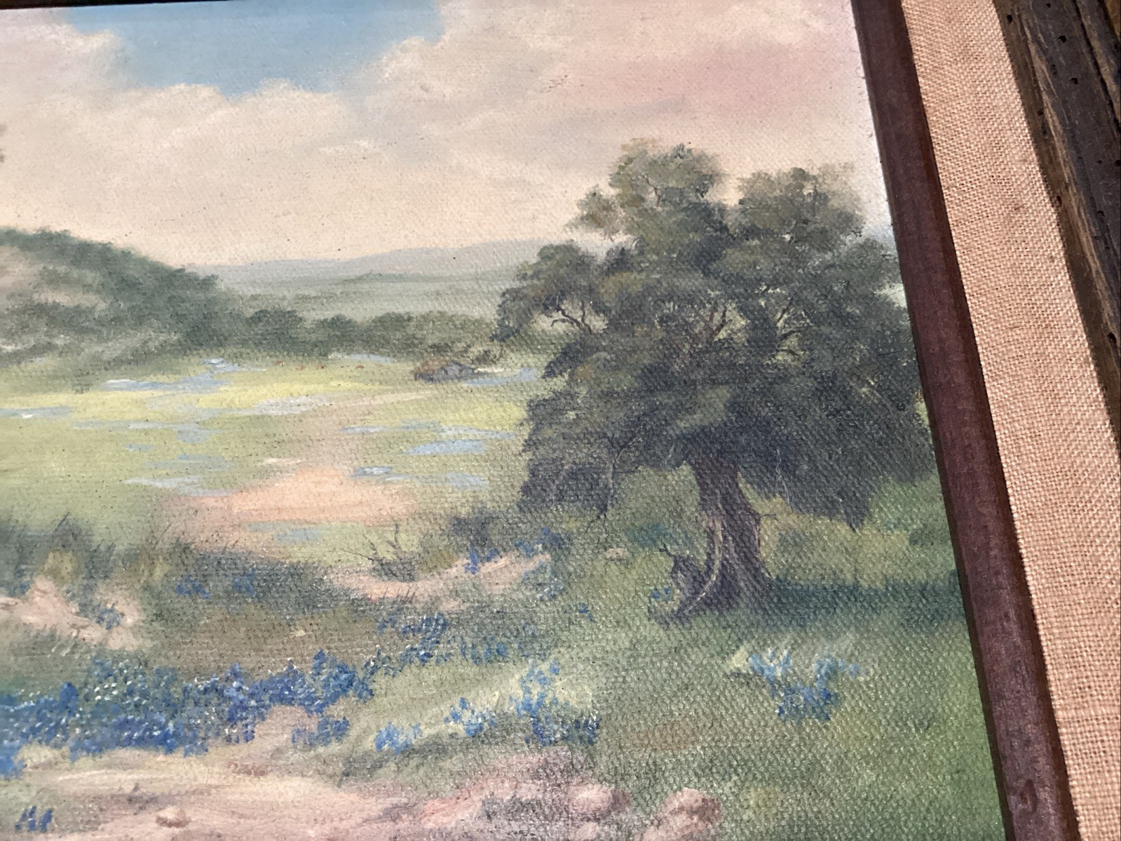 Pair Original Texas Bluebonnet ~ Windmill Paintings ~ Texas Hill Country Artist