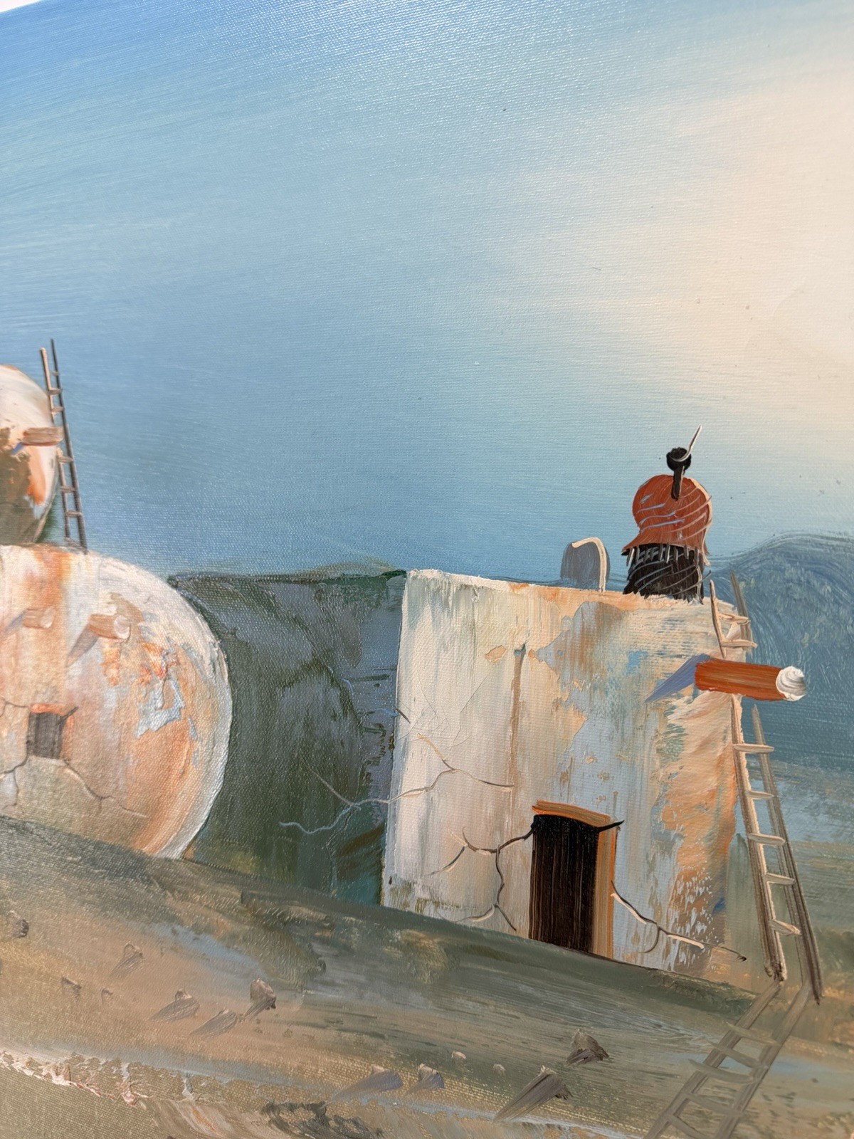 Arizona Clean K. Mescal Original Oil Painting Taos Pueblo Southwest Art 24×20