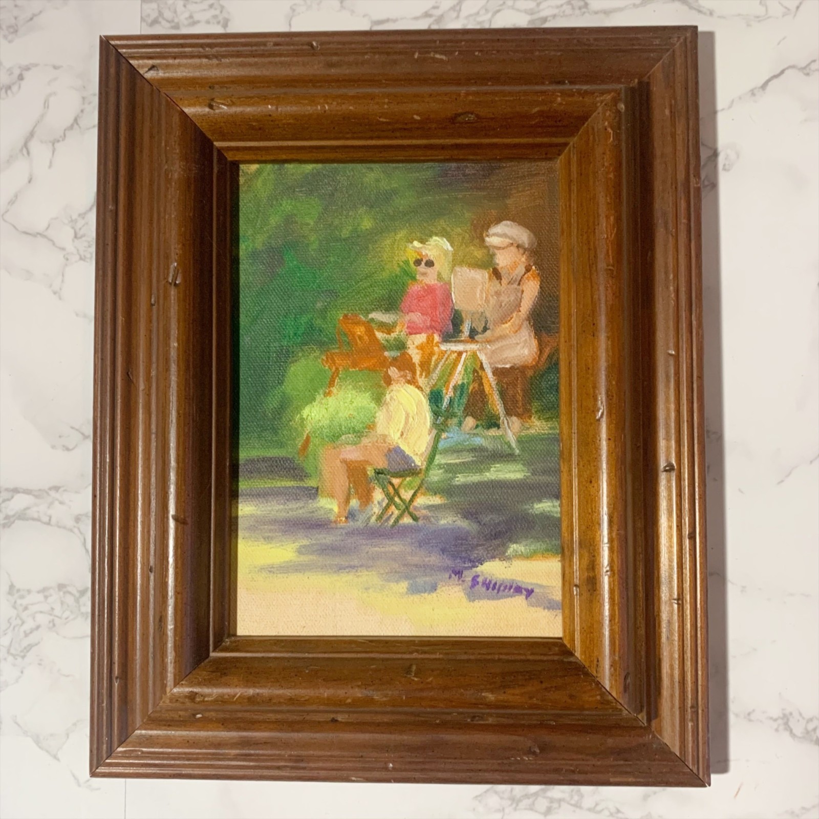 Margaret Shipley Women Painting Outdoors Plein Aire Oil Paining Louisiana Artist