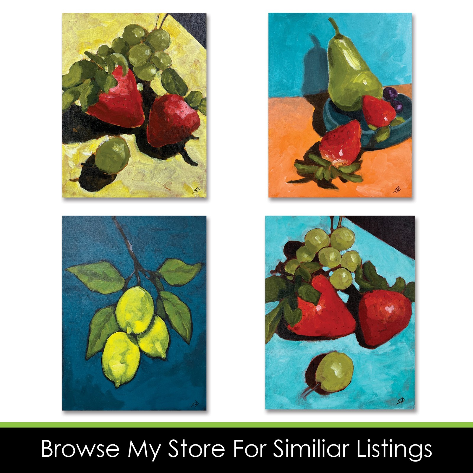 Original Still Life Painting 12×16 Bold Modern Kitchen Wall Decor