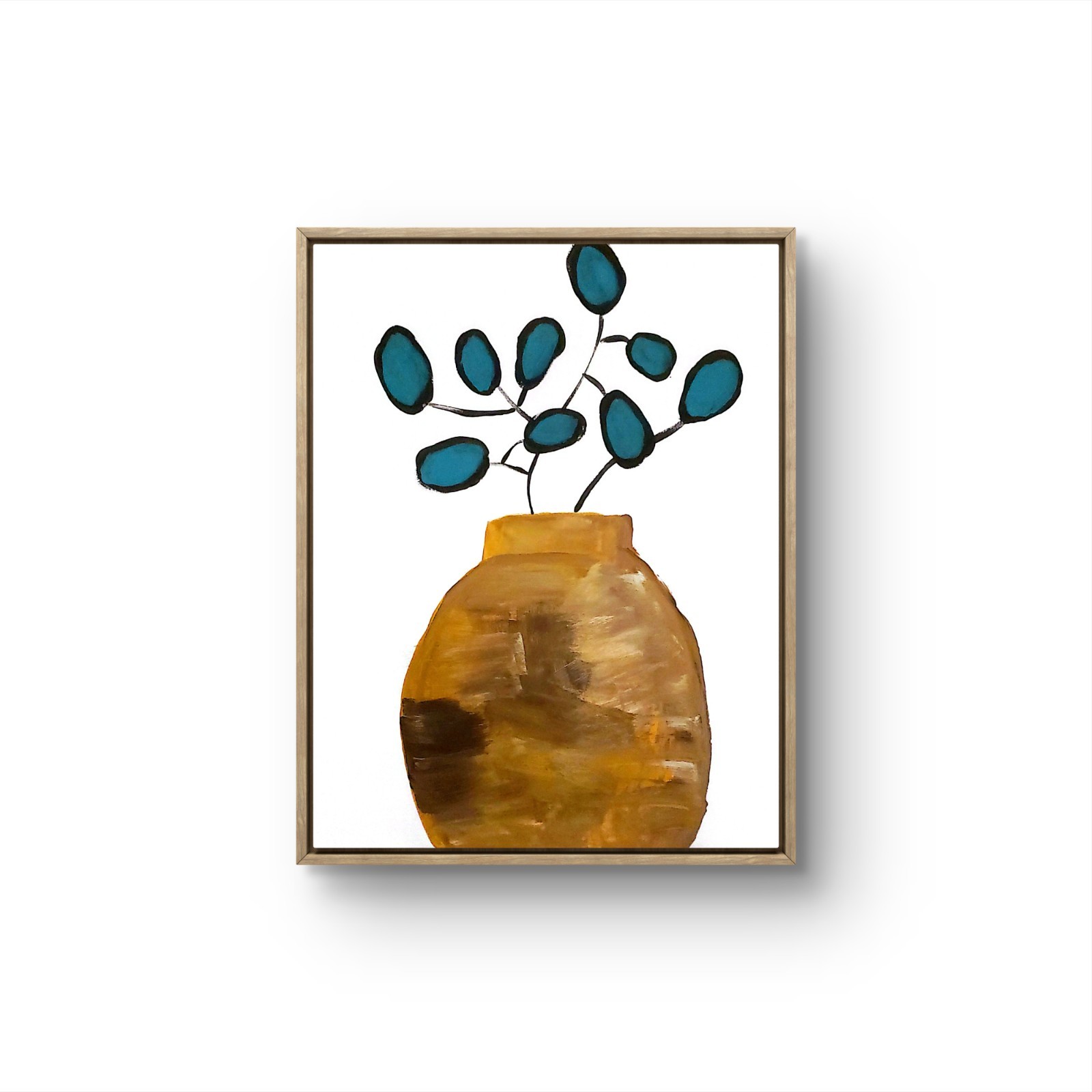 JULIEN Original 11X14 Vase Neutral Modern Abstract Art Original on PAPER
