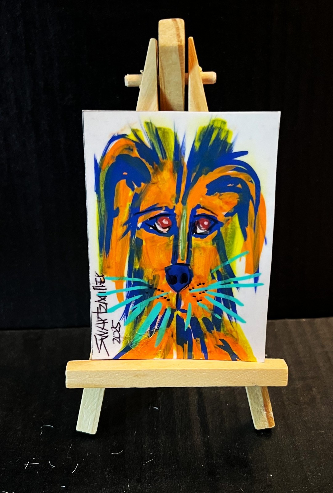 ORIGINAL FLOWERS VASE POP ART Painting canvas 14 x 11 SWARTZMILLER DNA SIGNED