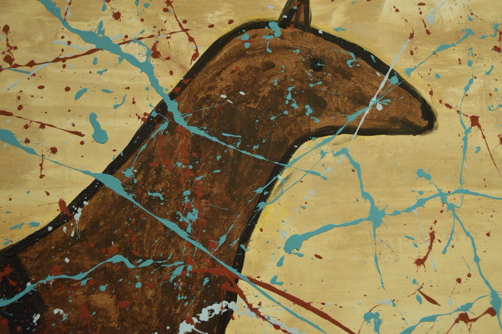 Jackson Pollock Original ￼Giant Canvas Painting 81”X62” (6 Foot 9 inch) Abstract