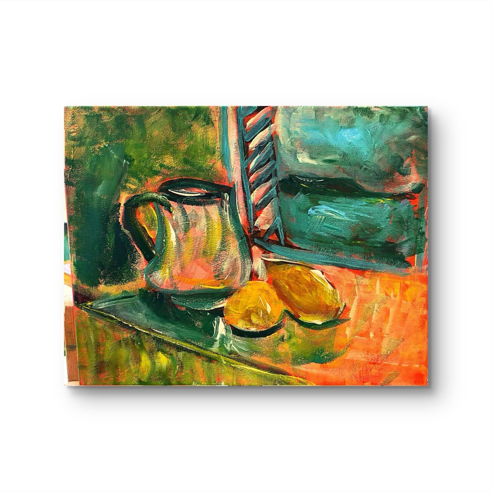 UNFRAMED Abstract painting on Сanvas wall-art signed Down To Earth Brand New