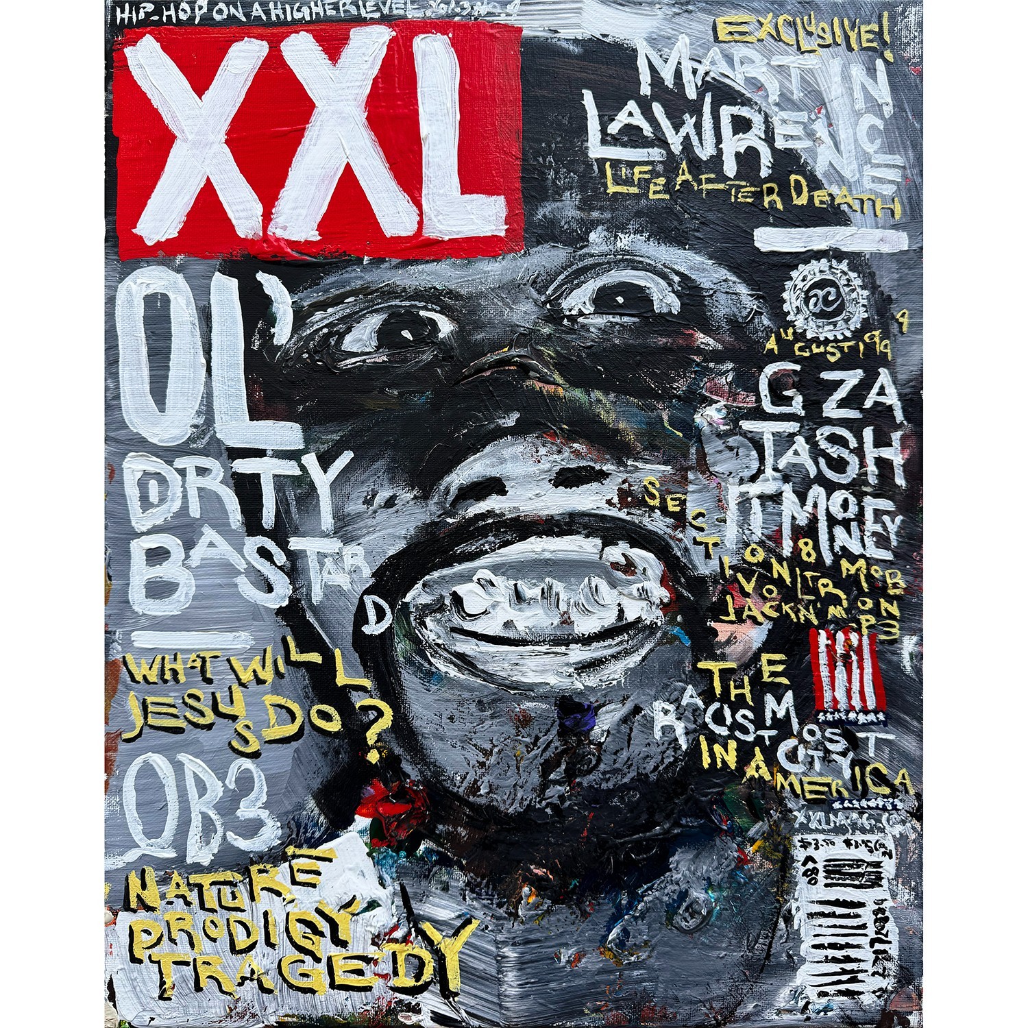 Ol’ Dirty Bastard – Acrylic on Canvas 16x20in by Sergio Santos $275.00 16x20in
