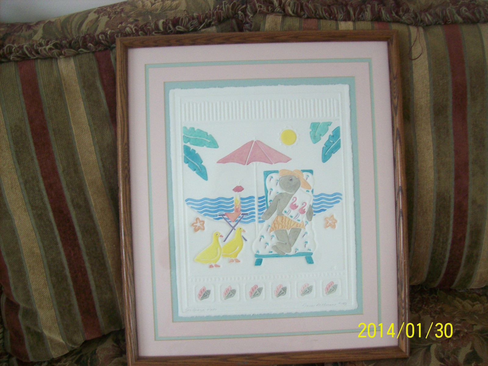 Jane Billman Wonderful Watercolor “Sea Breeze” Embossed On Rag Fine Art Paper