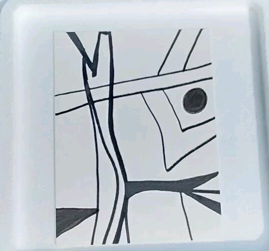 GAT PAINTING ORIGINAL IMPRESSIONIST Black And White Unique Abstract Painting