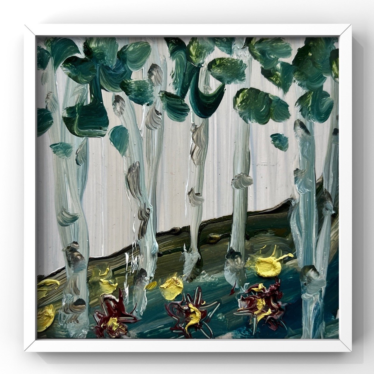 North Shore Minnesota Birch Grove Original Painting for Modern Cabin Interior