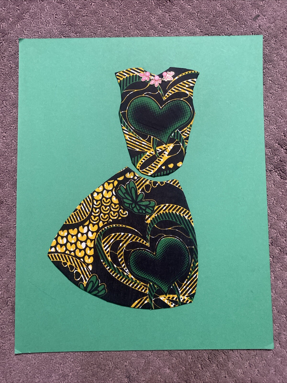 19.7” x 15.7” Handmade 3D Dress Portrait