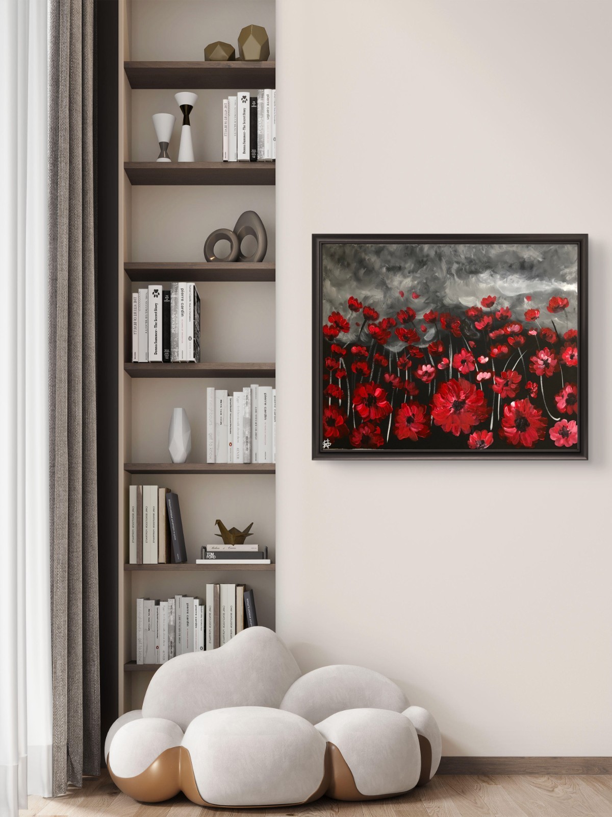 Storm flowers impressionism modern fine wall art painting 16×20 canvas original