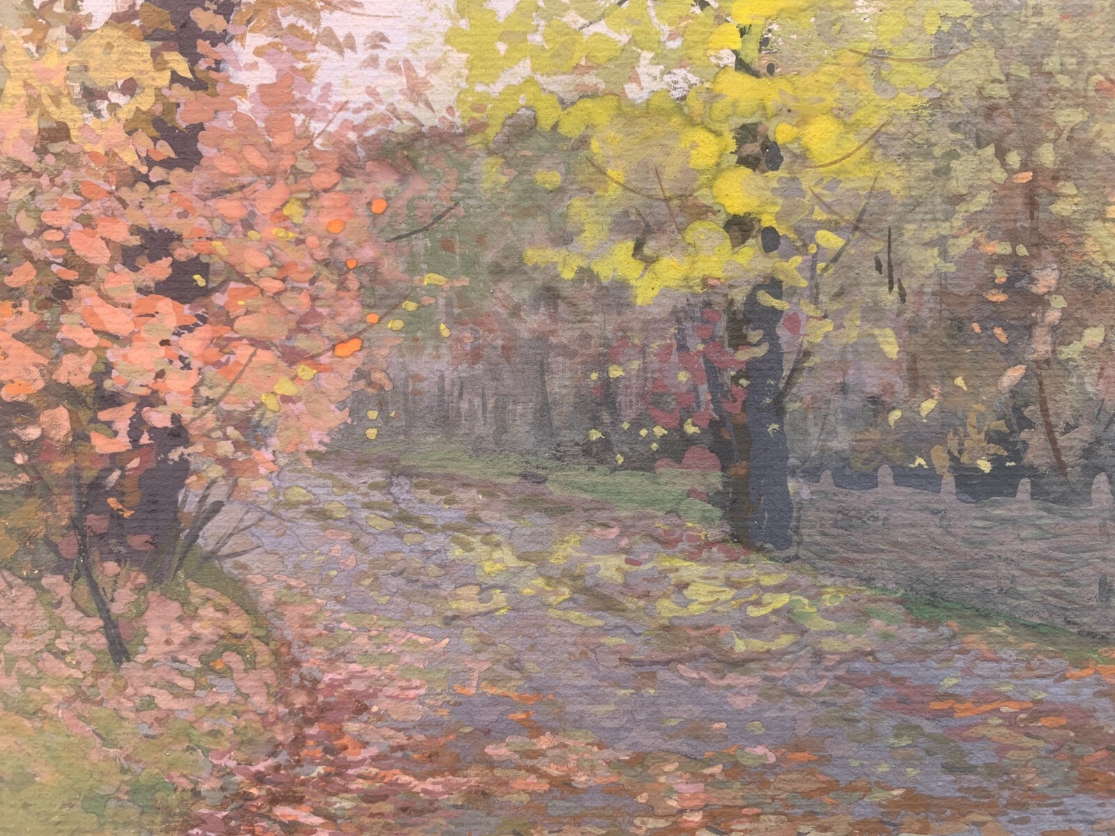 Oil Painting First Rays Autumn Tsyupka Original Framed Wall Hanging n1495