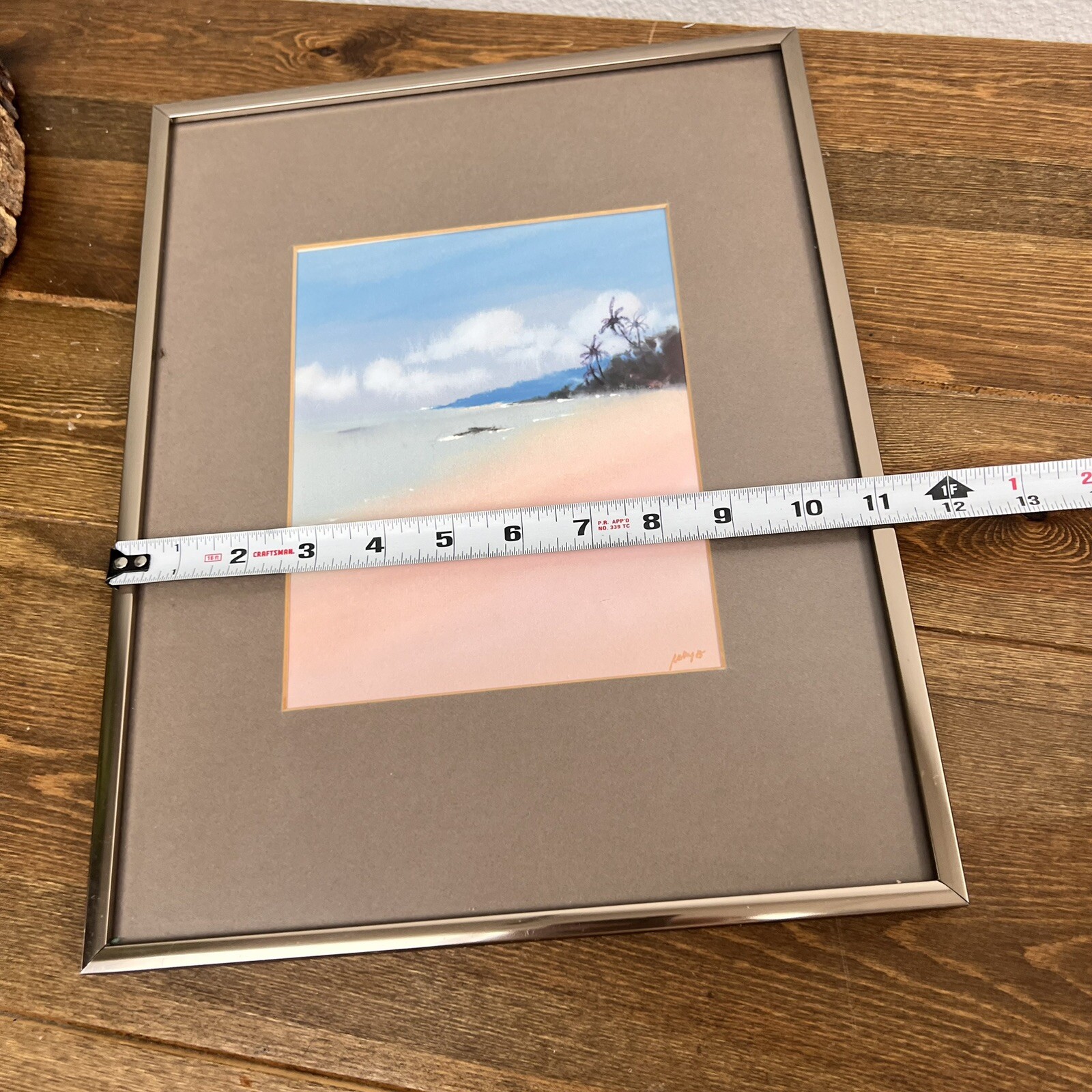 Helmut Wollny Ocean Seascape Palm Trees Watercolor Print Framed Matted 11×14″