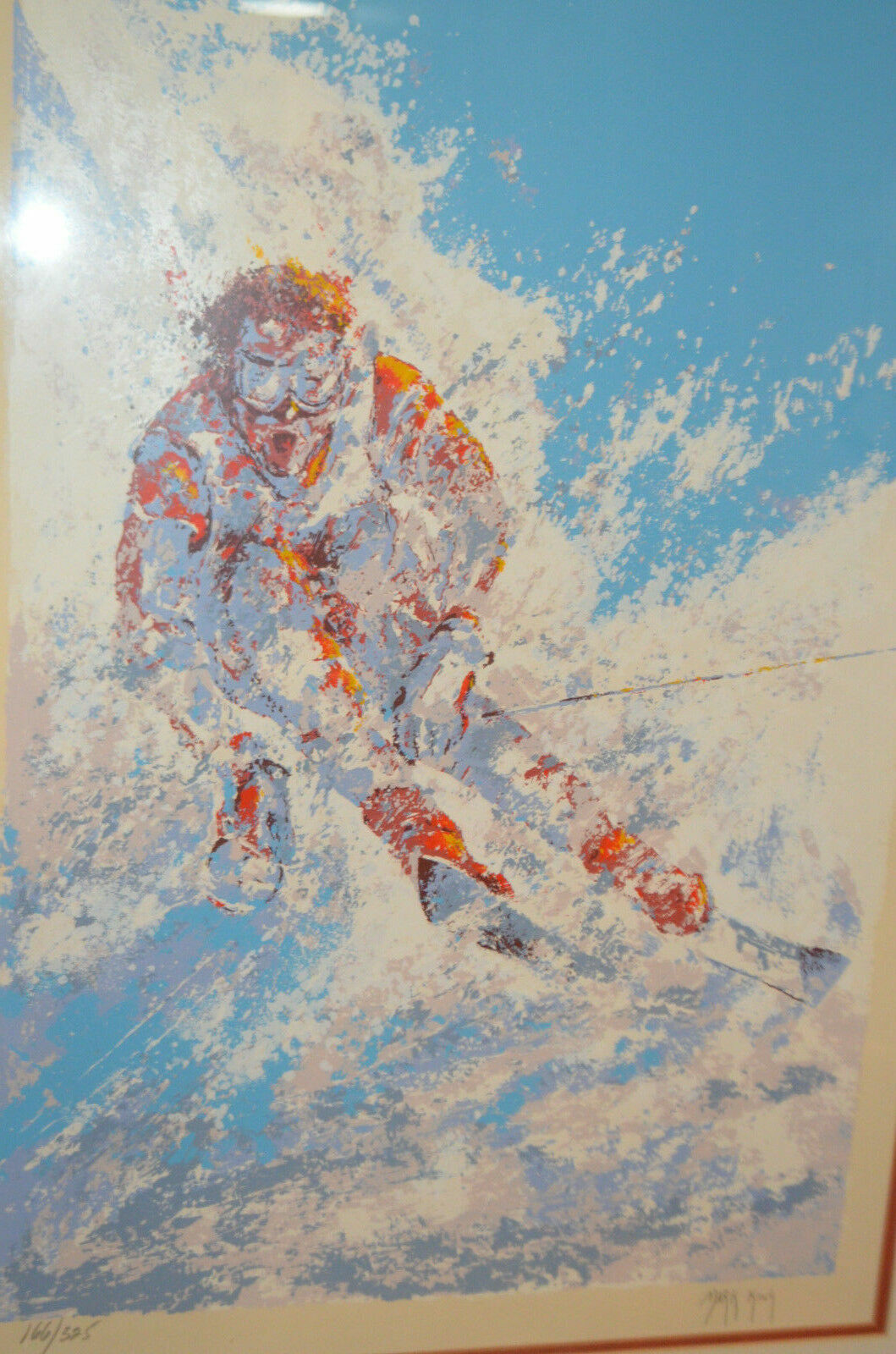 1986 Winter Olympics Hand Signed “Downhill Skier” By Mark King Commemorative