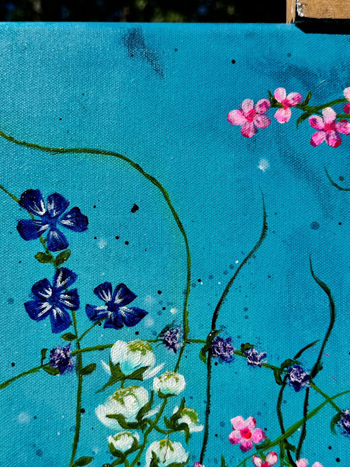 Floral Canvas Painting of Flower Art Floral Artwork Flower Painting Canvas