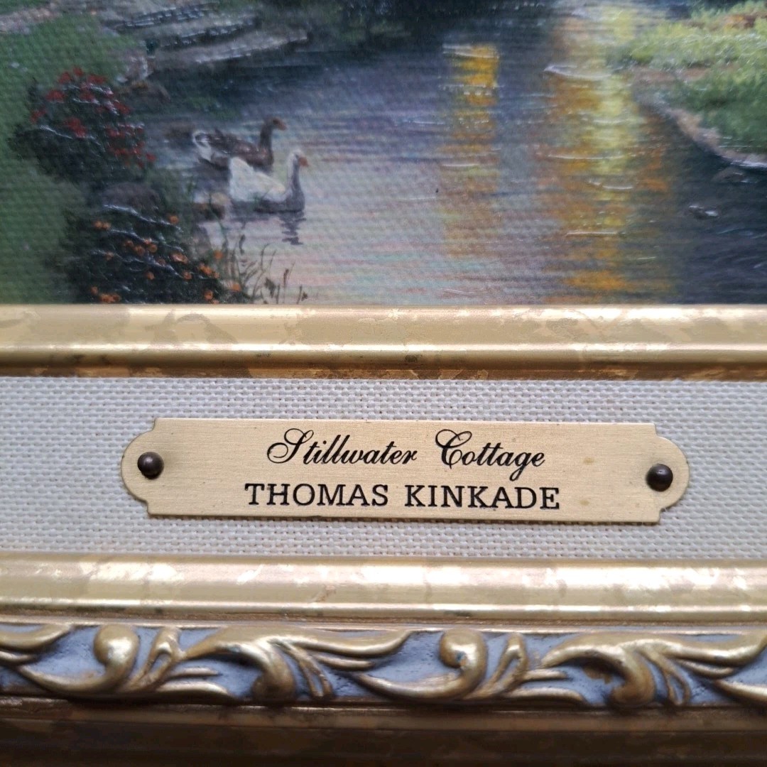 Thomas Kinkade STILLWATER COTTAGE Oil Painting Gilded Frame 12.25″ X 10.25″