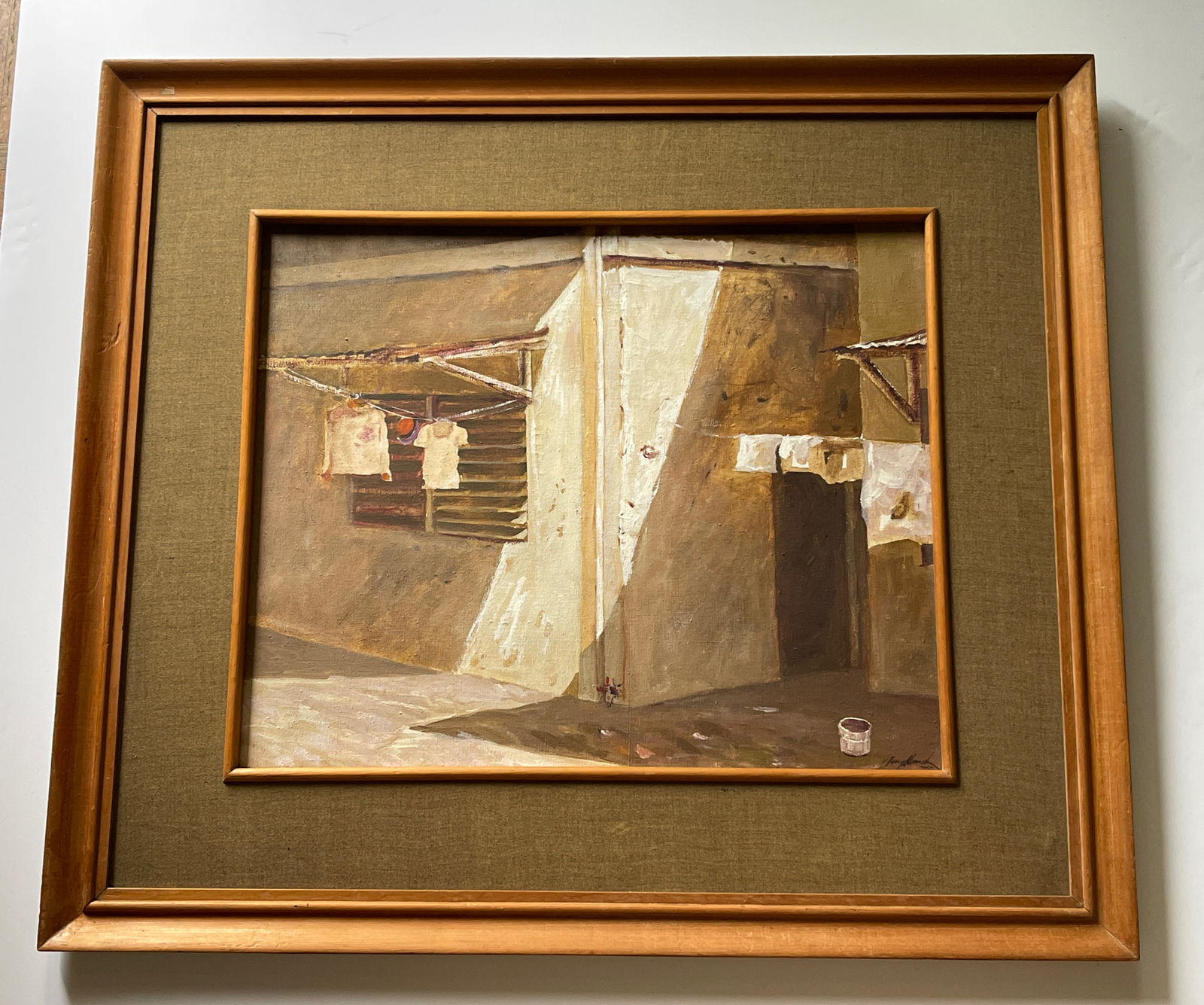 Mid Century Modern Painting Exhibited Impressionism Laundry Architecture Antonio