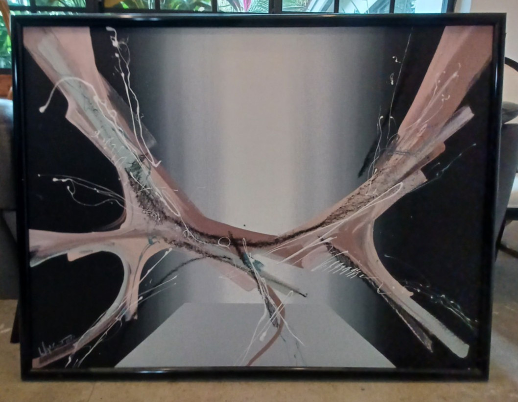 Frank Walcutt 1987 abstract painting 50″ × 38″ Signed canvas acrylic