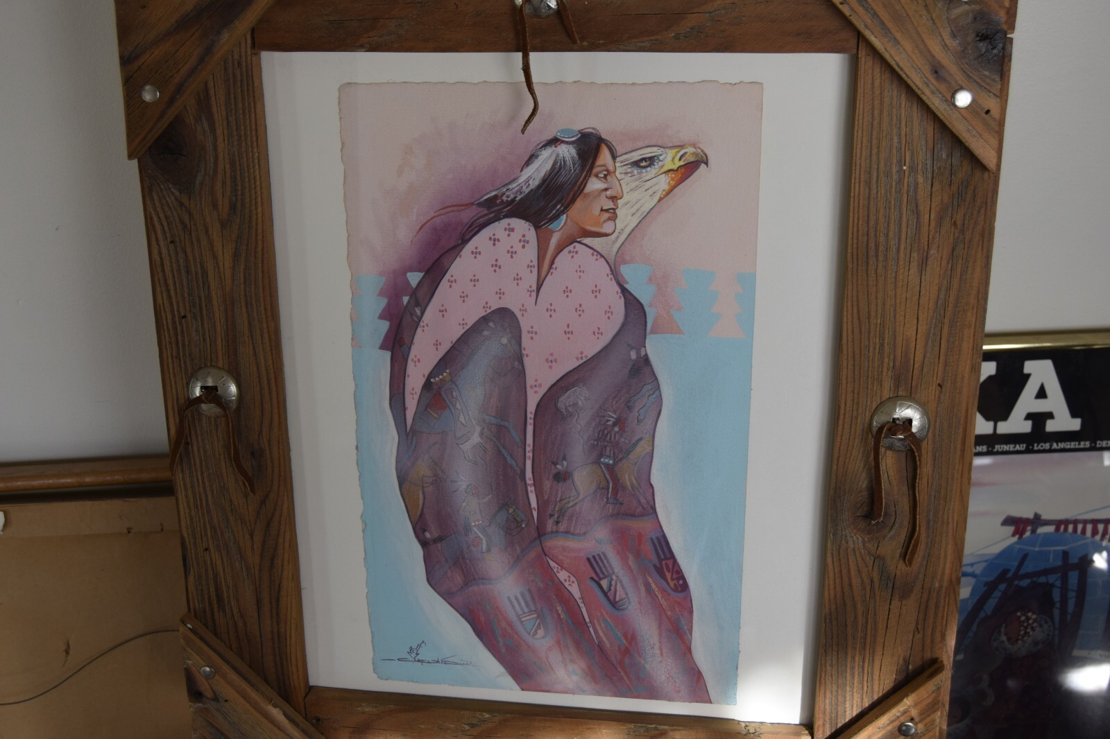 Waylon Gary White Deer Painting “Hoofbeats in the Wind” Choctaw Native American
