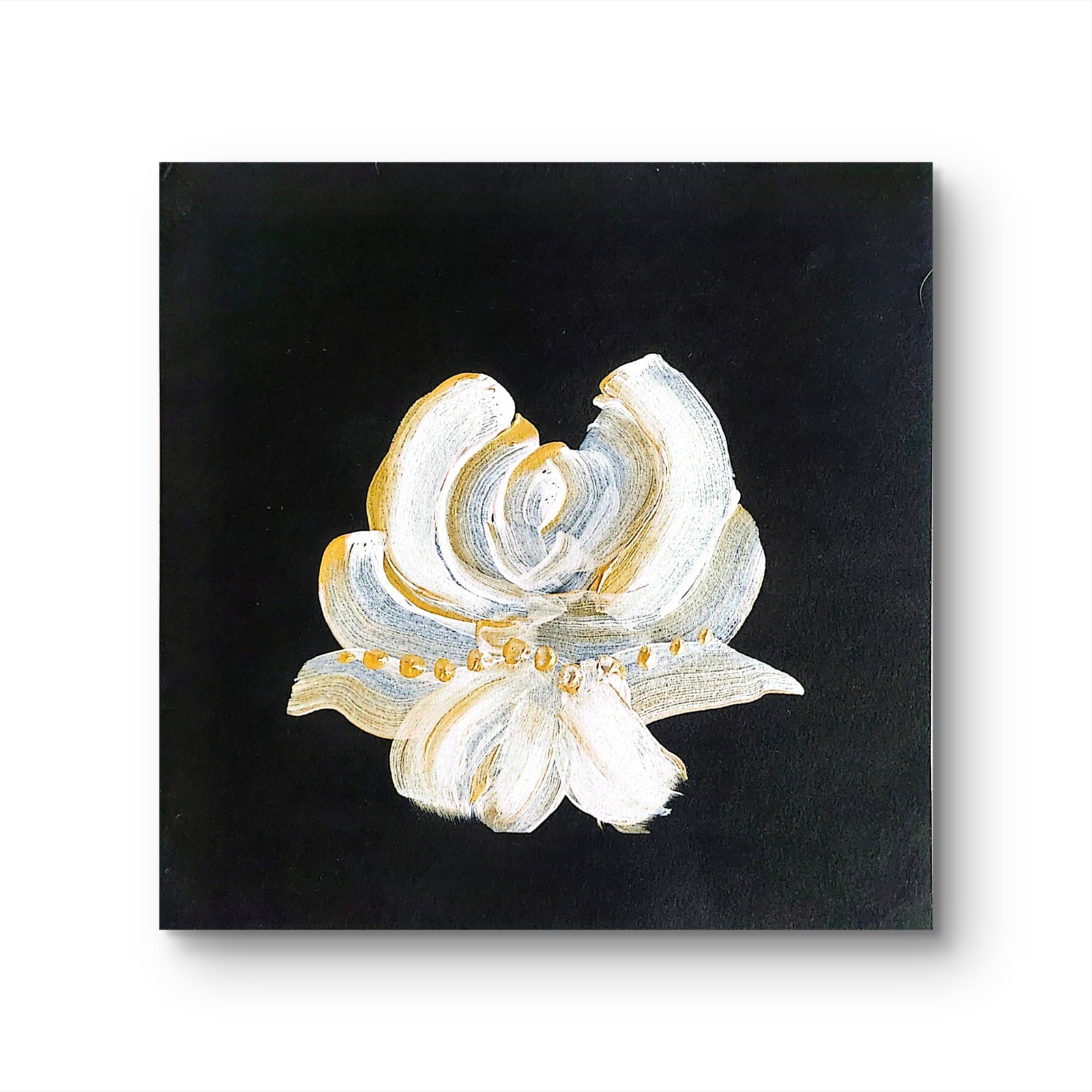 Lotus From India Acrylic 8×8 Contemporary Expressionist Original