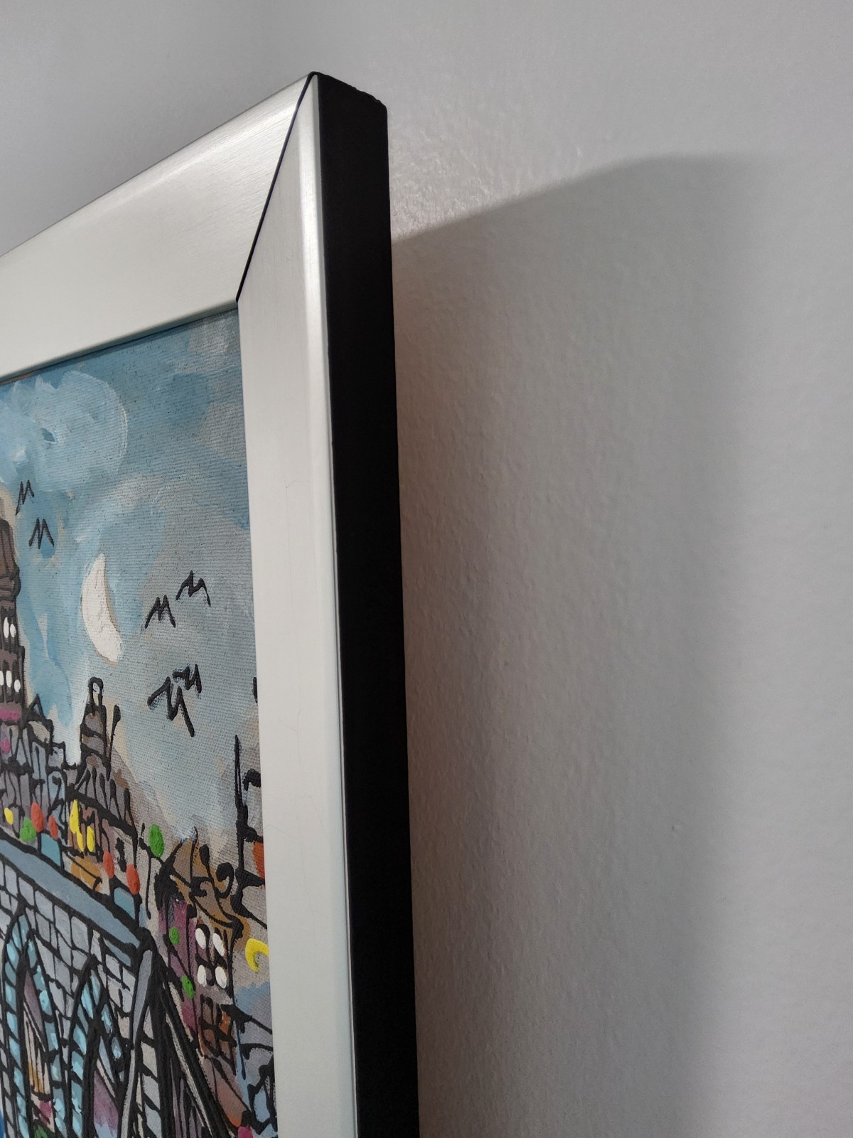 Vintage Mid Century NYC Painting of The Brooklyn Bridge by Edward Sokol 1979